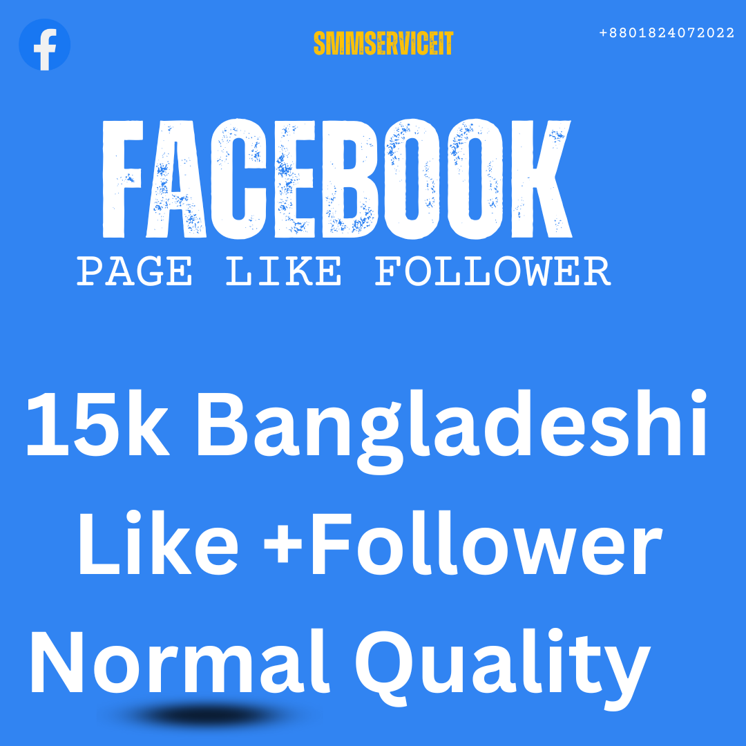 15k Facebook – Page Likes + Followers ~ Normal Combo Package